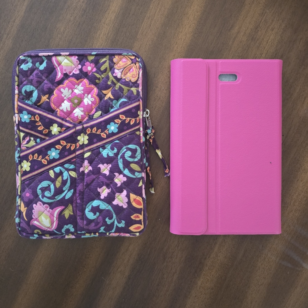 ❤️Pink Tablet Case with Floral Sleeve & Wireless Keyboard